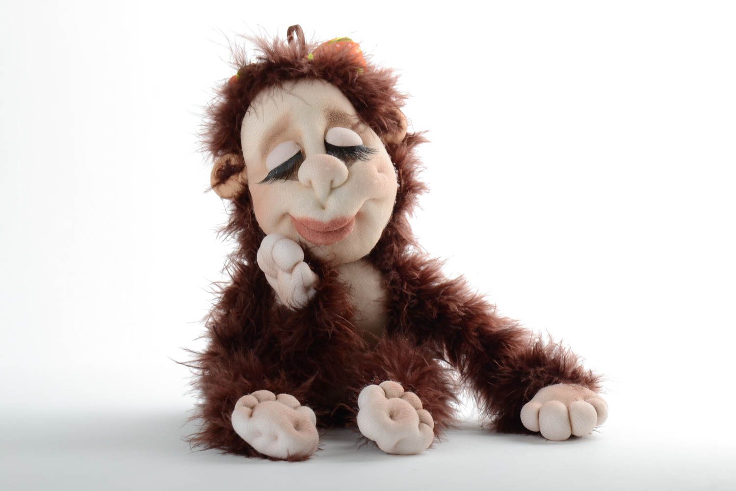 Soft toy in the form of a monkey made of nylon handmade designer beautiful doll photo 2