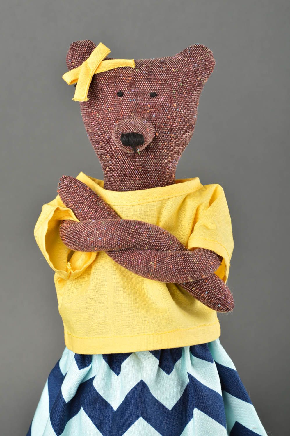 Peluche ours Jouet en tissu fait main original joli Cadeau pour enfant photo 3