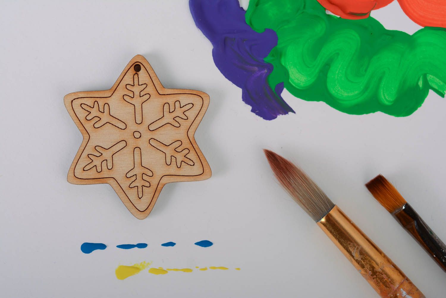 Craft blank for Christmas tree decoration Snowflake photo 1