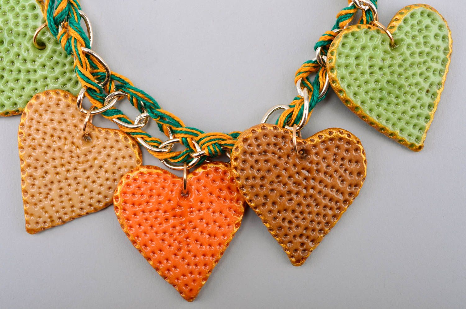 Unusual handmade plastic necklace bead necklace design polymer clay ideas photo 3