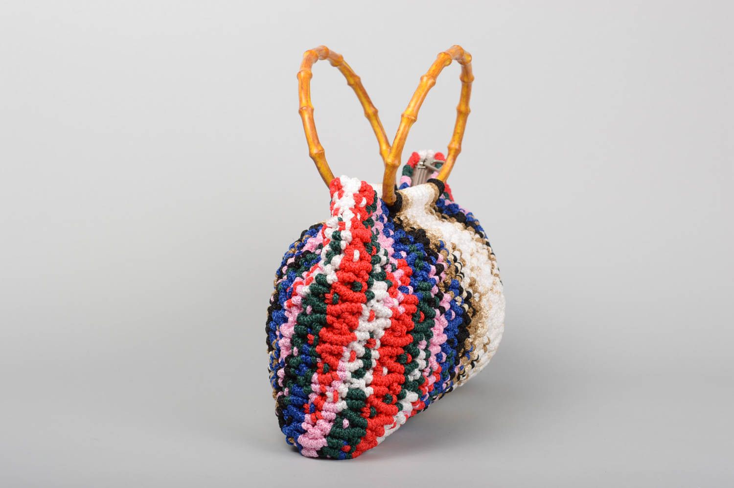 Unusual handmade woven bag textile handbag woven shoulder bag gifts for her photo 2