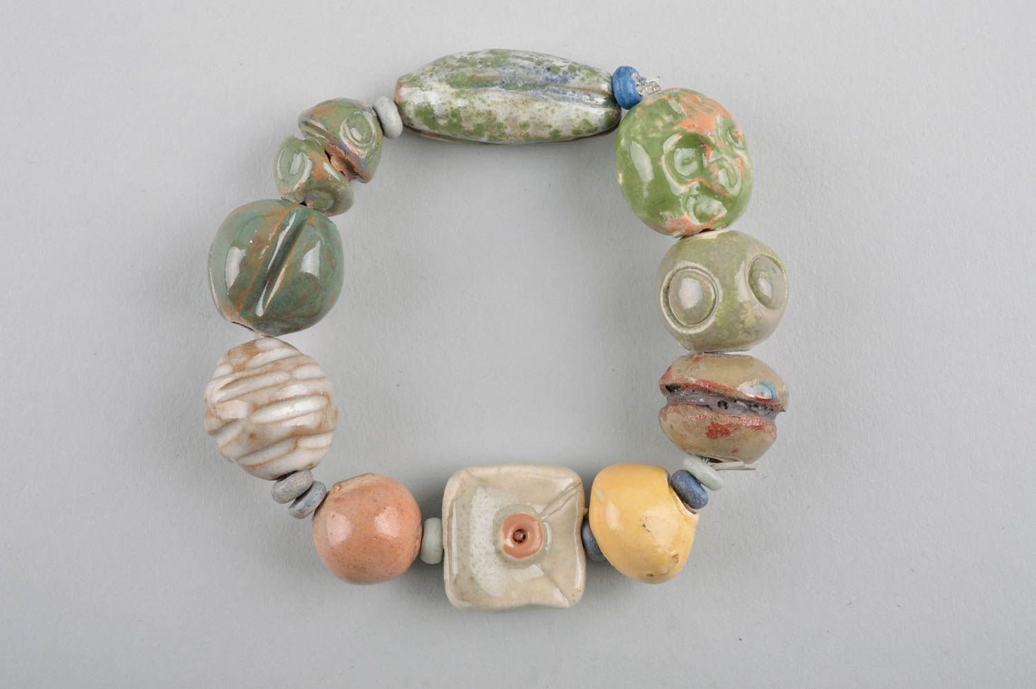 Stylish handmade ceramic bracelet pottery works costume jewelry designs photo 2