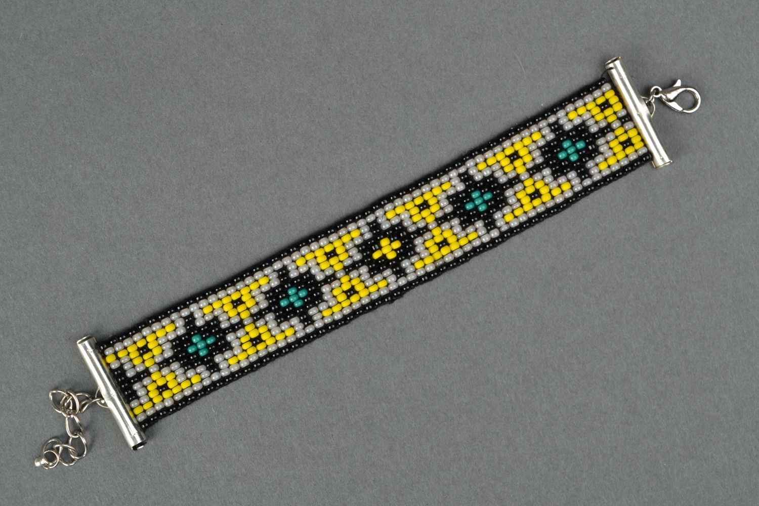 Breites Ethno Armband aus Glasperlen  foto 1