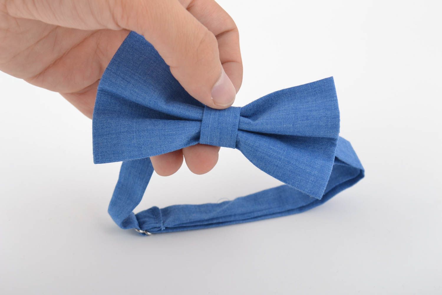 Авторский галстук-бабочка из ткани ручной работы с регулируемым ремешком фото 5