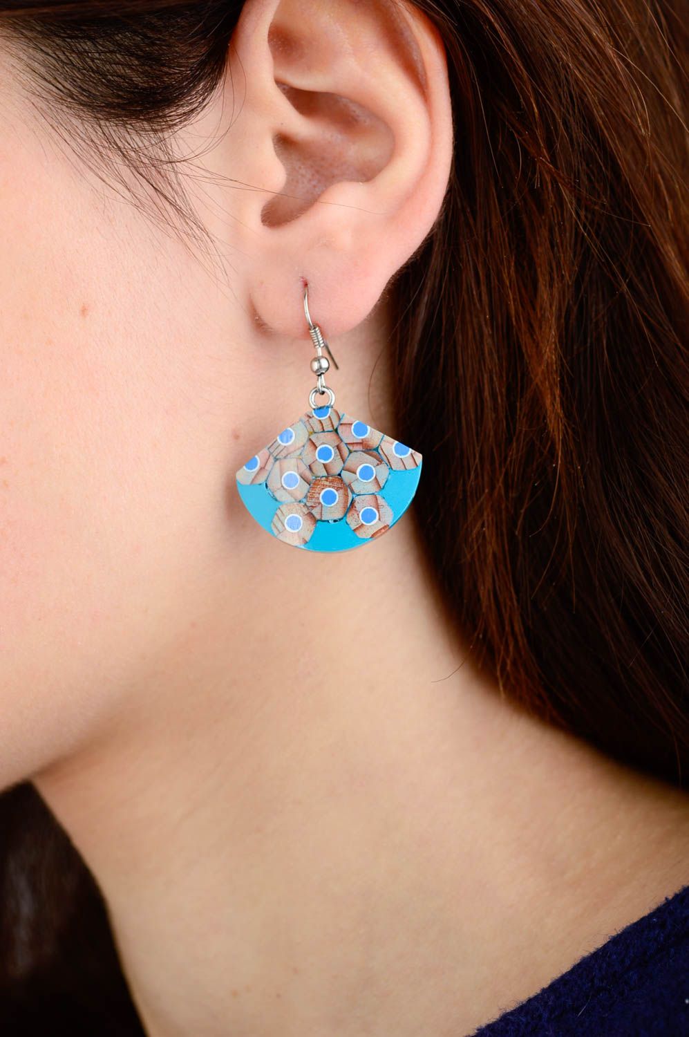 Handmade bright earrings designer dangling earrings stylish summer jewelry photo 2
