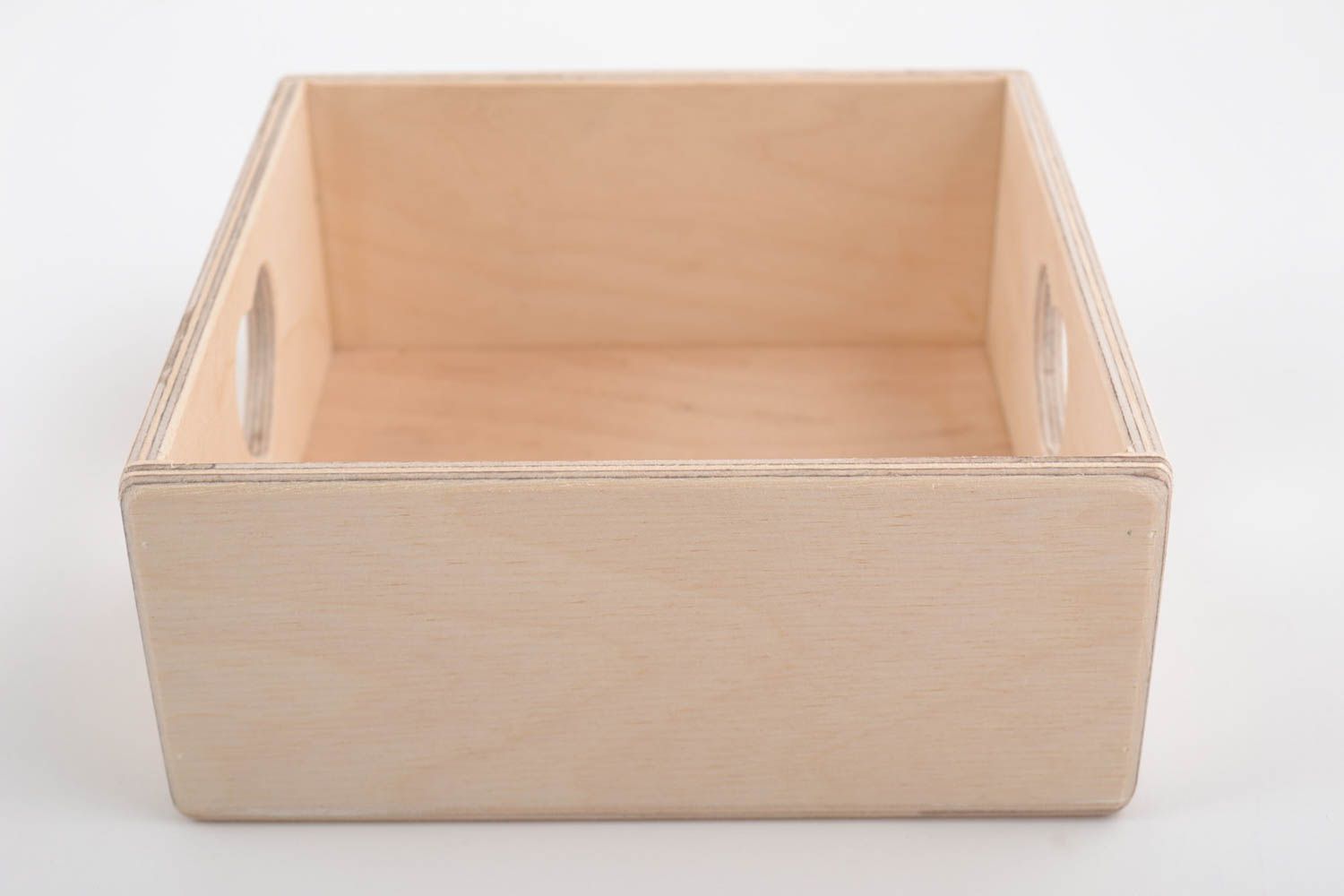 Petite boîte de rangement en bois rectangulaire pour serviettage faite main photo 3