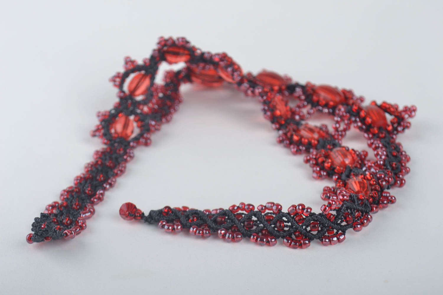 Stylish handmade woven thread necklace beautiful jewellery textile jewelry photo 4