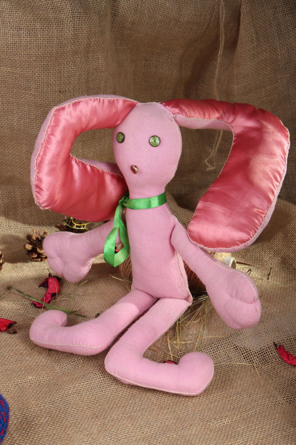 Muñeco de tela Conejo rosado foto 5