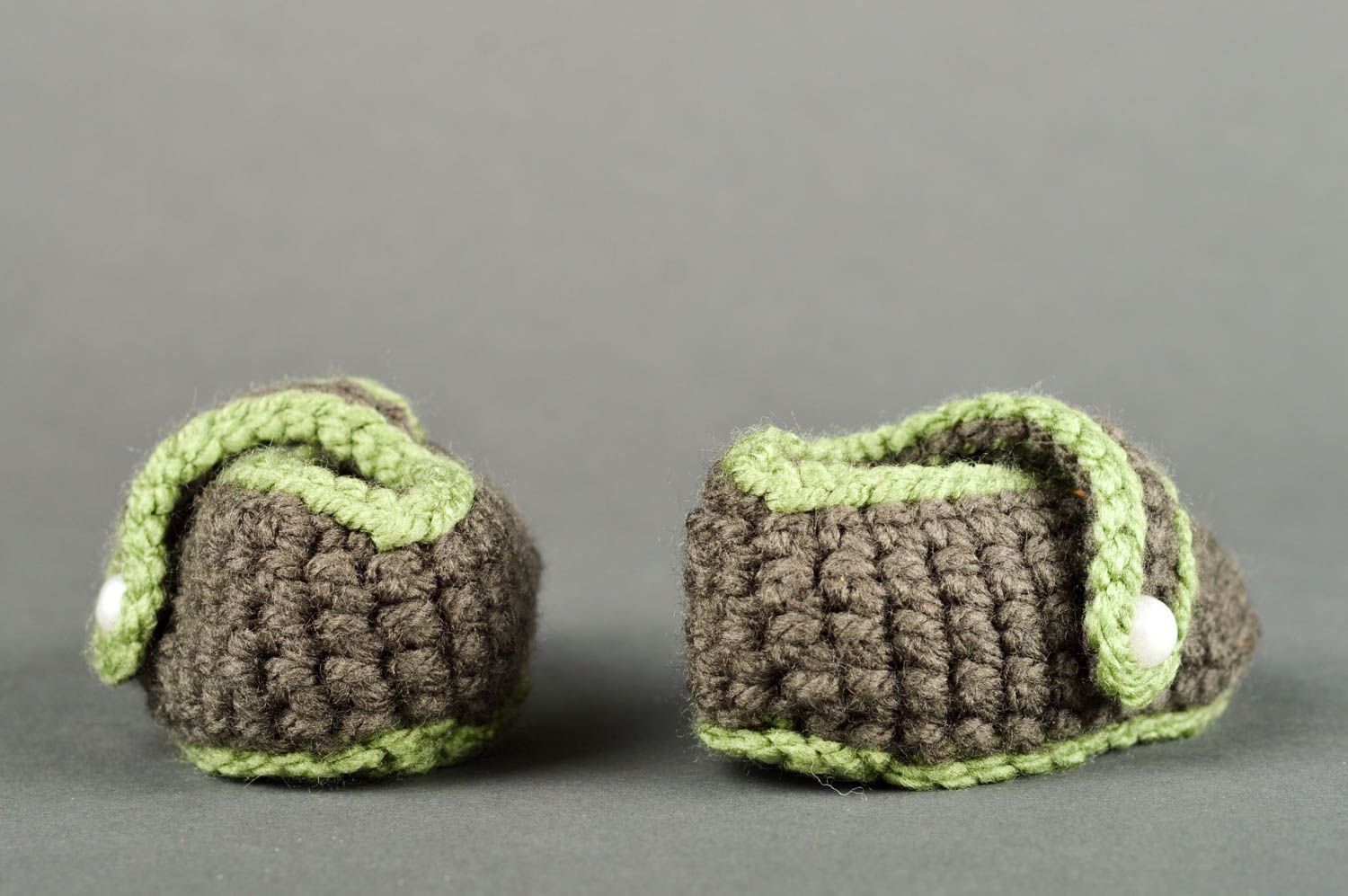 Zapatillas de bebé hechos a mano patucos tejidos regalo original grises foto 5