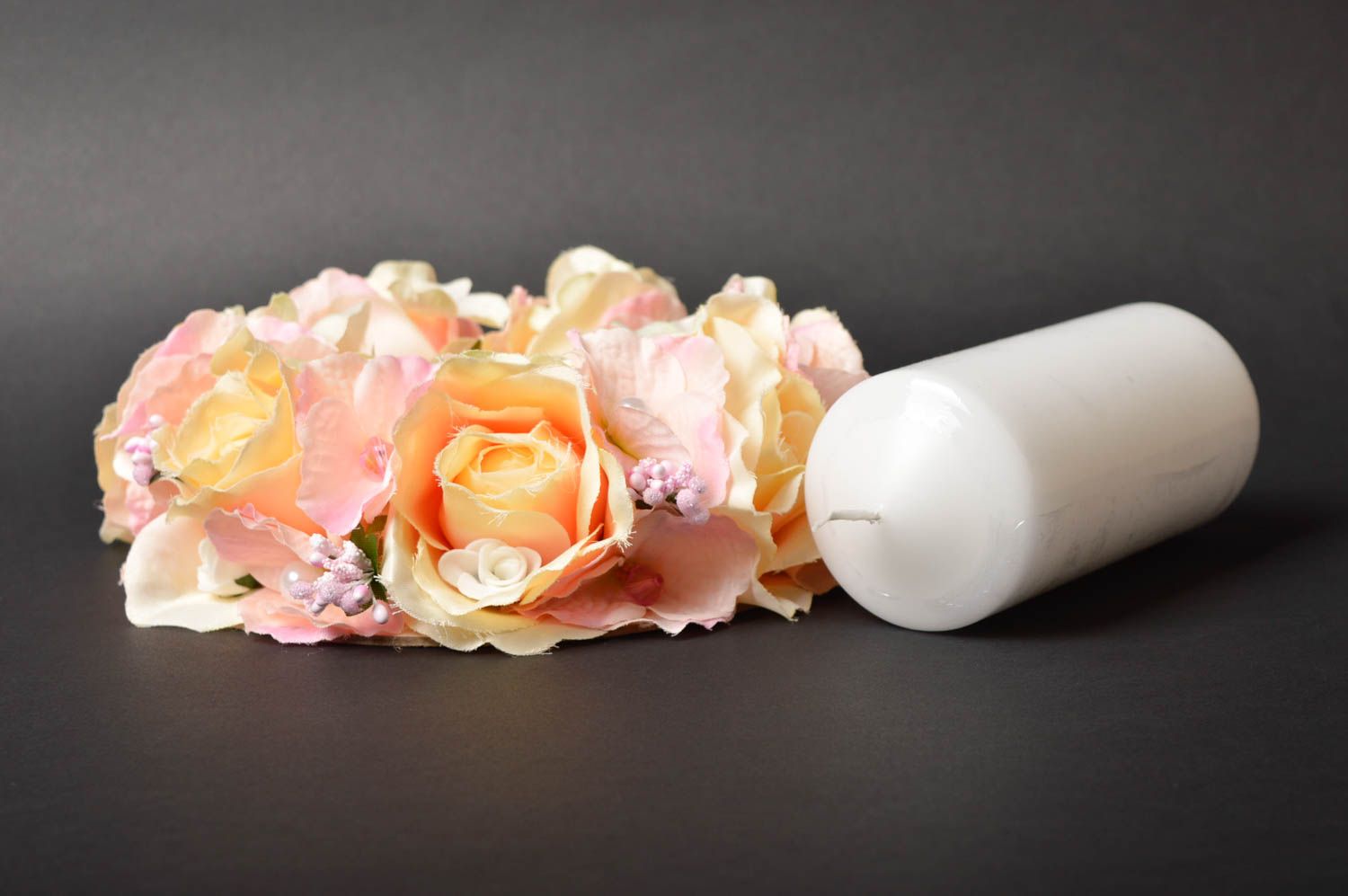 Свеча ручной работы свадебная свеча с цветами свеча на свадьбу красивая фото 4