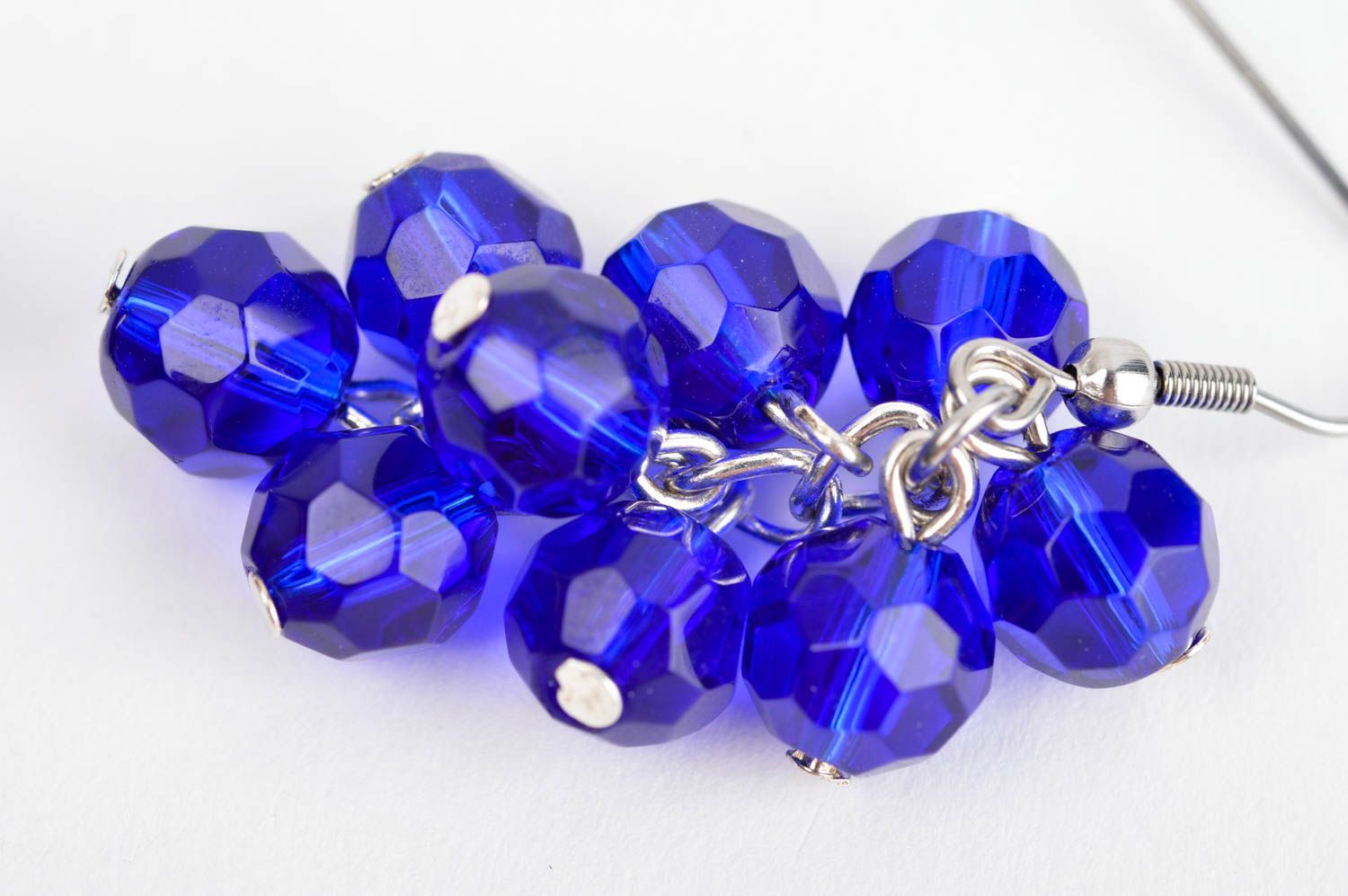 Pendientes de cristal azul bisutería artesanal regalo original para mujer foto 5
