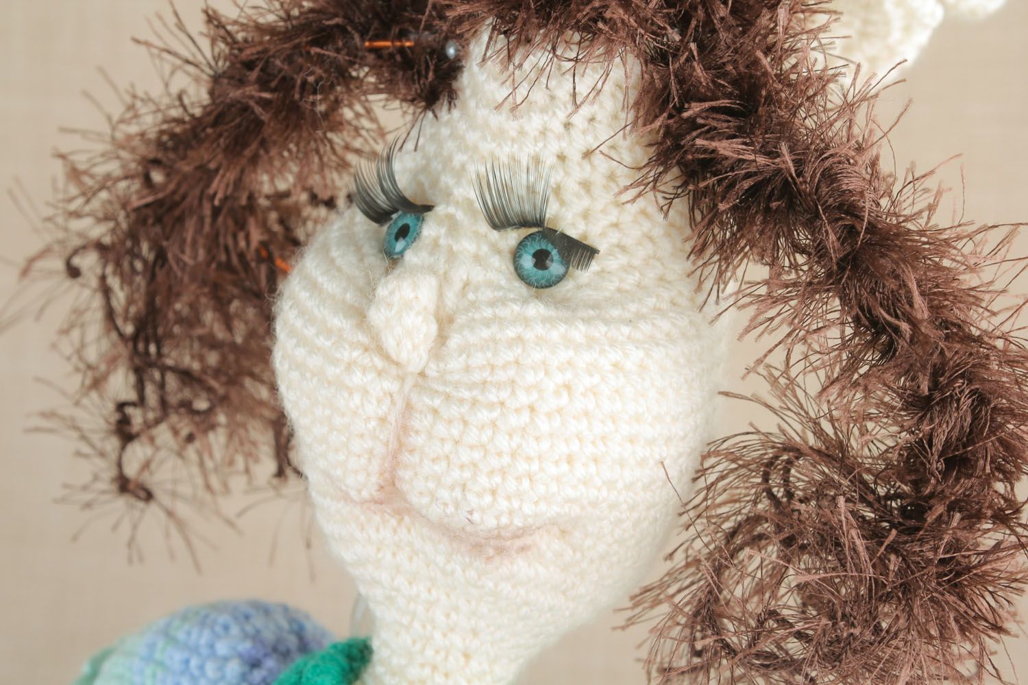 Soft knitted toy Rabbit Girl photo 4