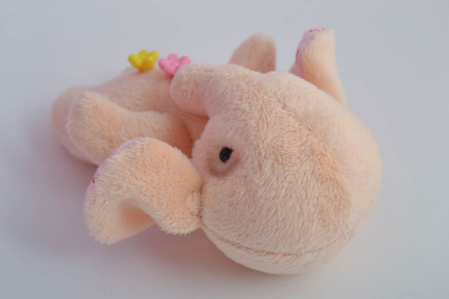 Jouet enfant fait main Peluche en tissu éléphant mignon Cadeau original photo 4