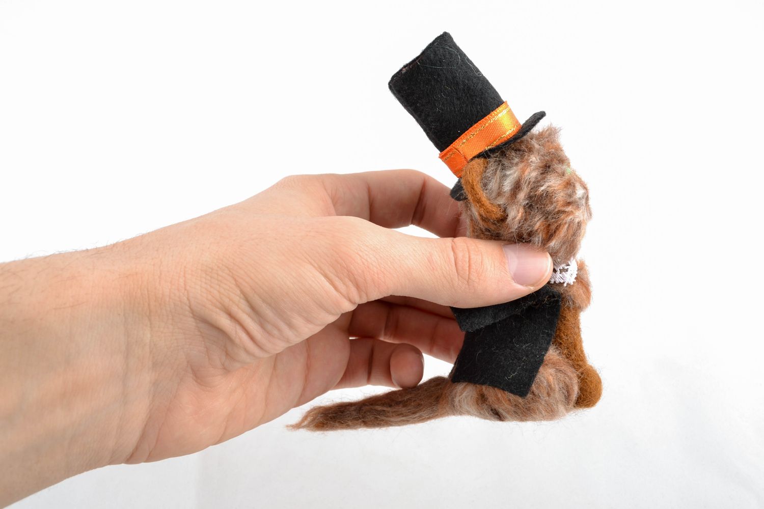 Handmade wool toy for home interior Cat Groom photo 2
