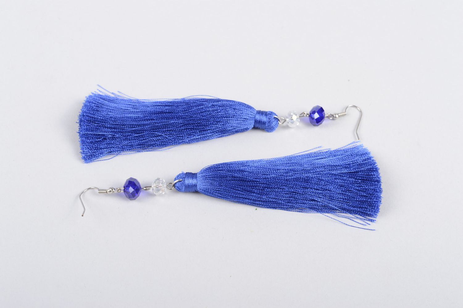 Blaue Ohrringe für Damen Schmuck Ohrhänger ausgefallener Ohrschmuck handgemacht foto 3