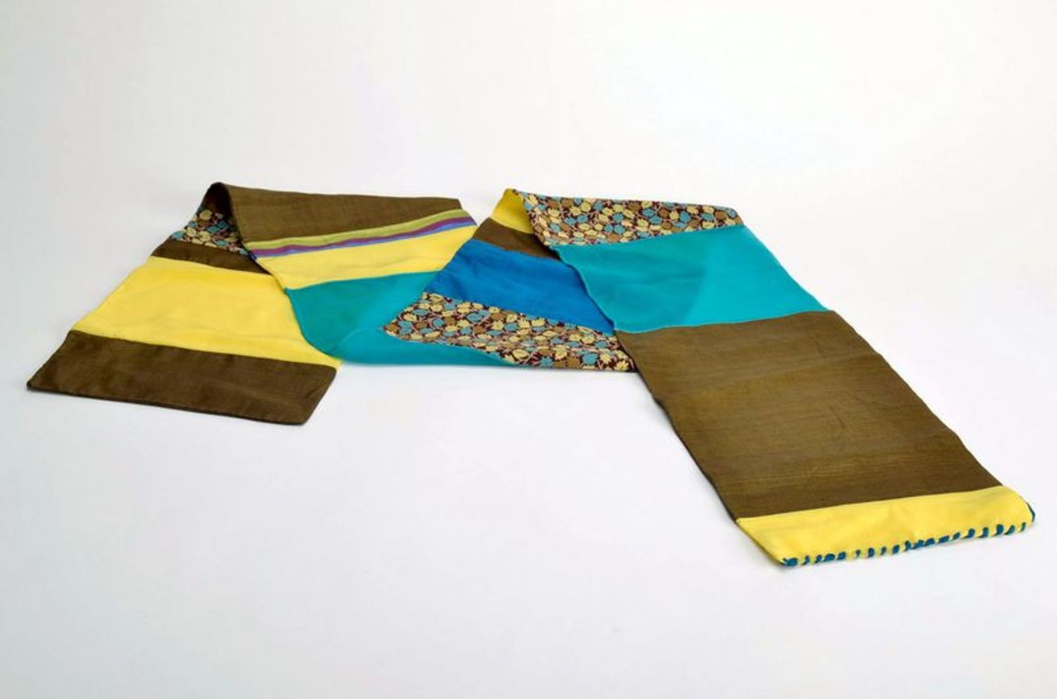 Silk patchwork scarf photo 4