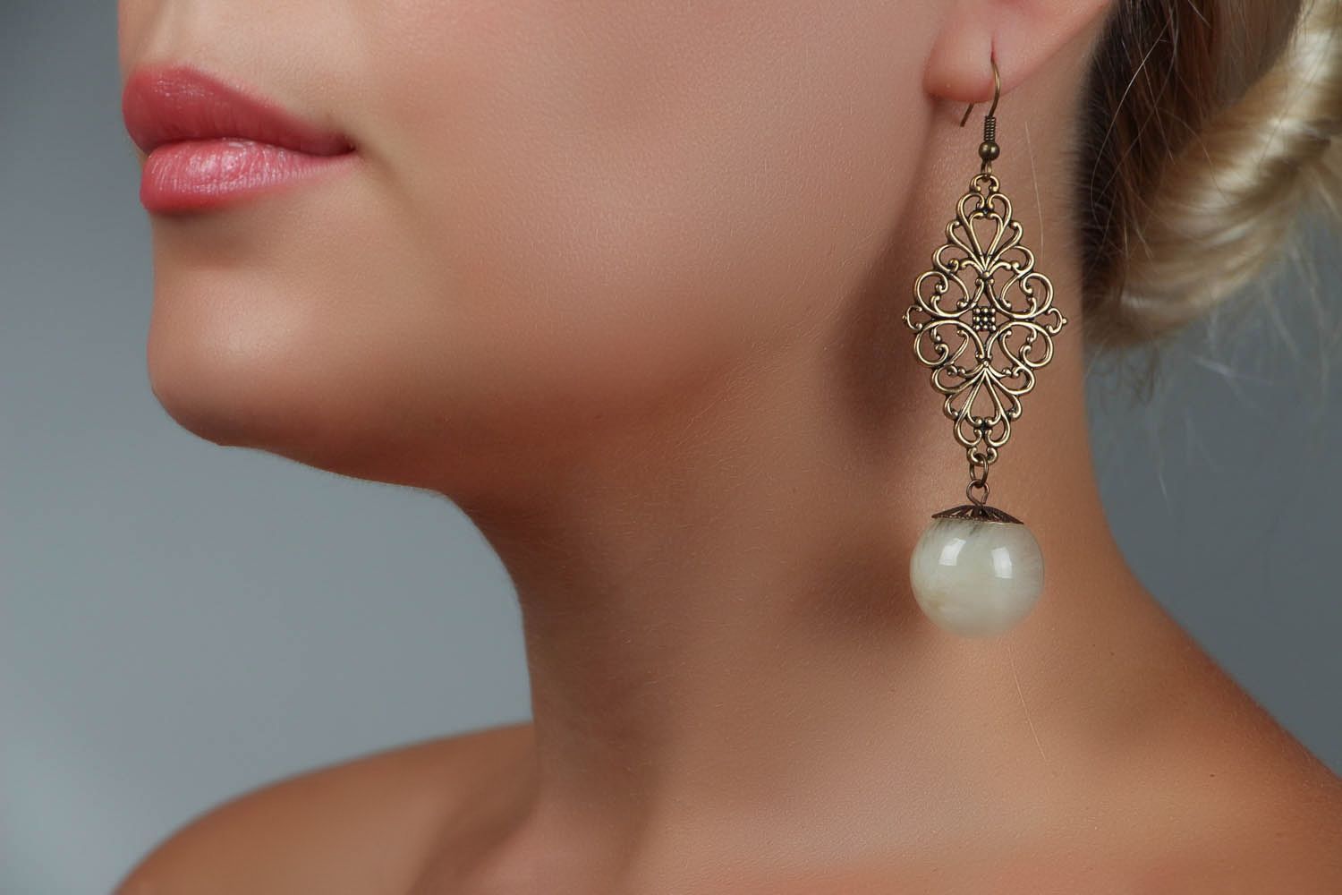 Boucles d'oreilles artisanales avec pissenlit photo 4