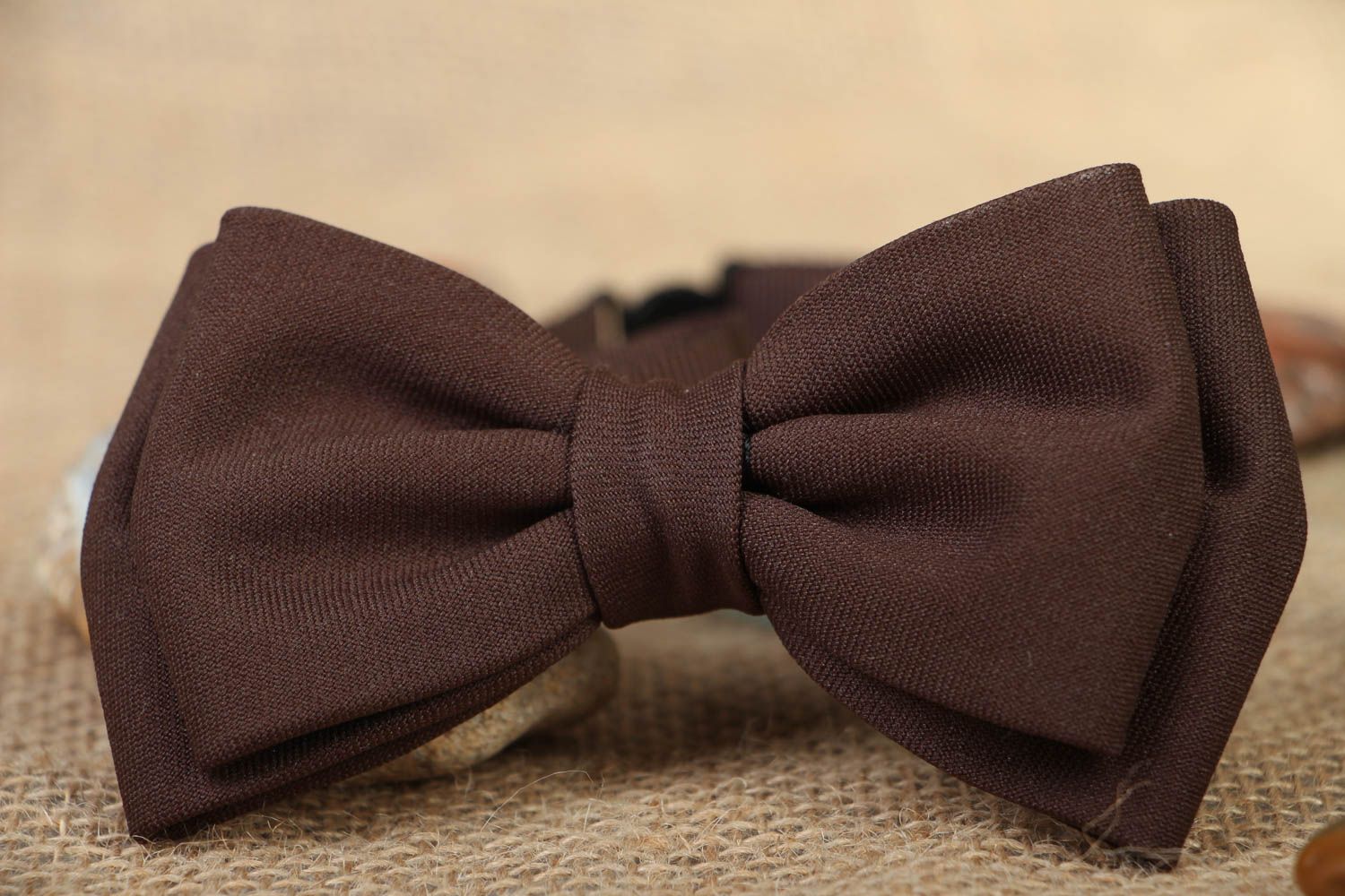 Fabric bow tie Chocolate photo 5