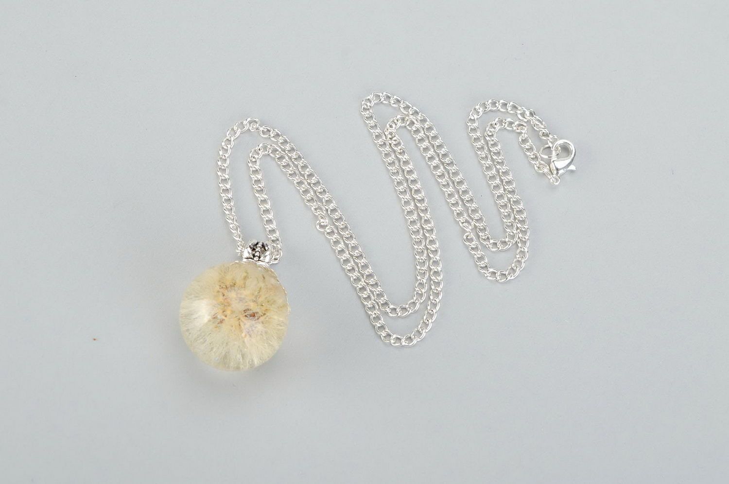 Pendant with dried flower Dandelion photo 2