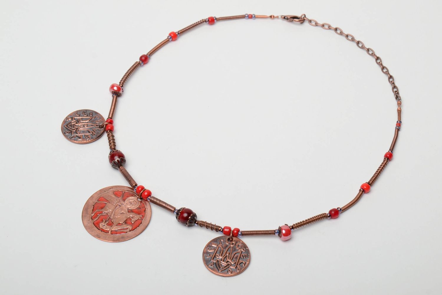 Handmade copper pendant with enamel photo 3