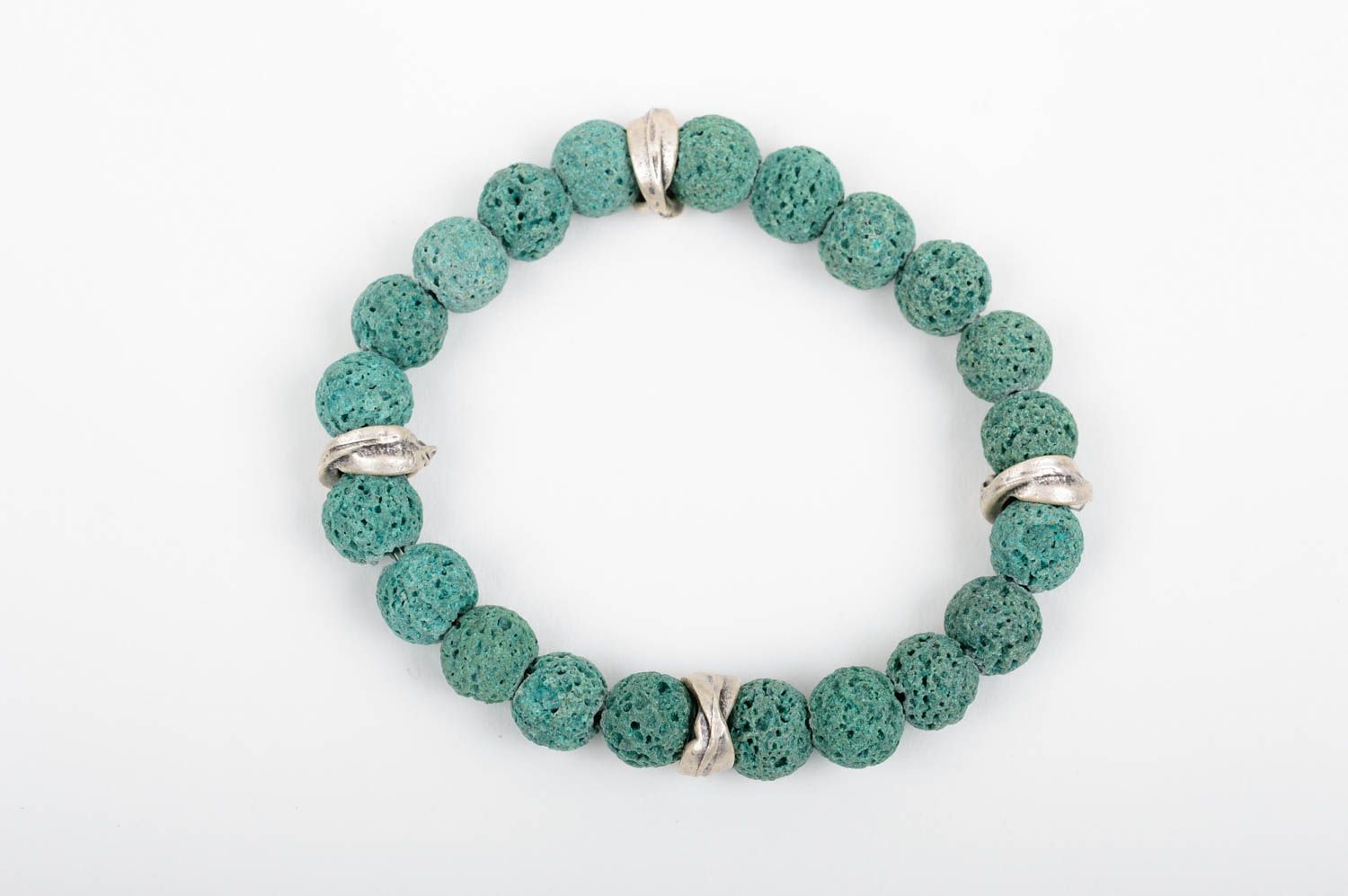 Bracelet en vulcanite fait main de couleur turquoise fourniture métallique photo 1