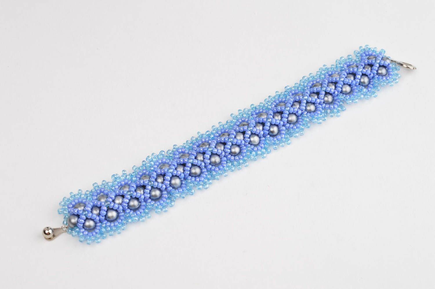 Модный браслет хэнд мэйд модная бижутерия голубой браслет из бусин бисерный фото 2