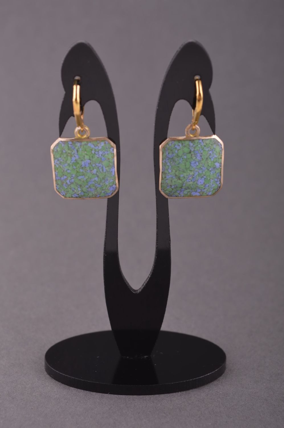 Stylish handmade brass earrings gemstone earrings metal jewelry designs photo 1