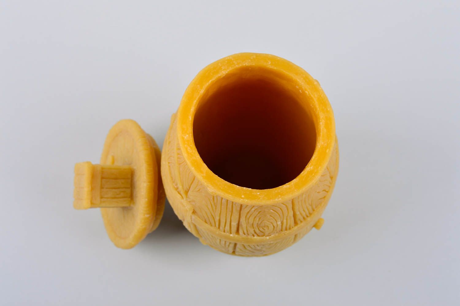 Handmade unique waxed barrel for honey unusual designer kitchenware present photo 3