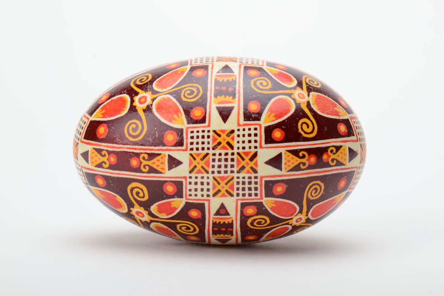 Handmade traditional decorative painted goose Easter egg pysanka ethnic souvenir photo 3