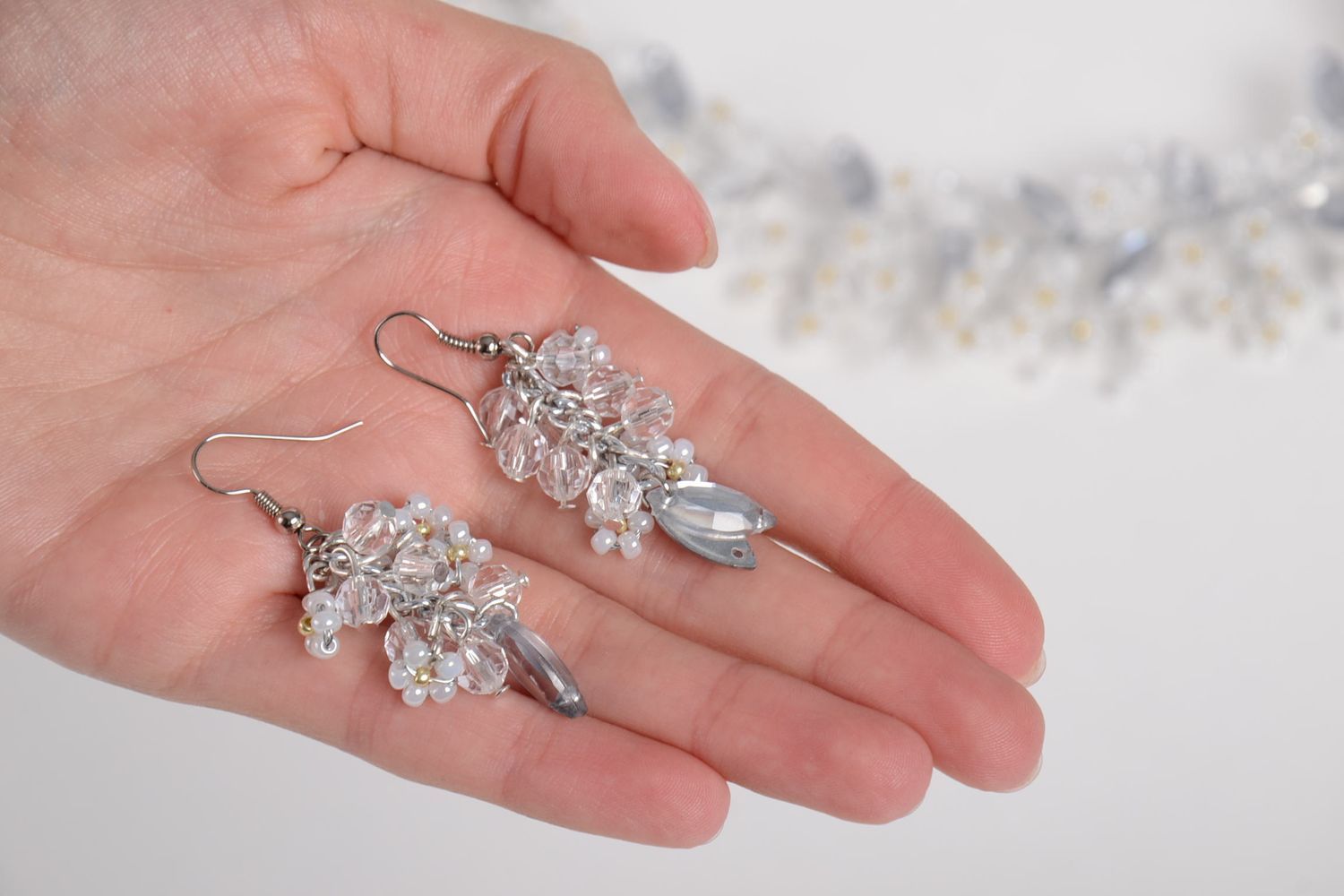 Handmade earrings unusual accessory gift ideas set of 2 items designer jewelry photo 3