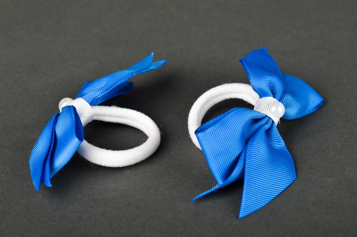 Gomas para el pelo azules artesanales accesorios para niñas regalos originales foto 5
