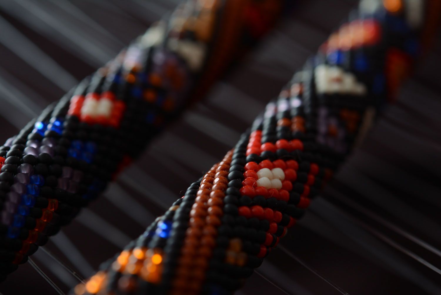 Beaded cord necklace Ethnic photo 1