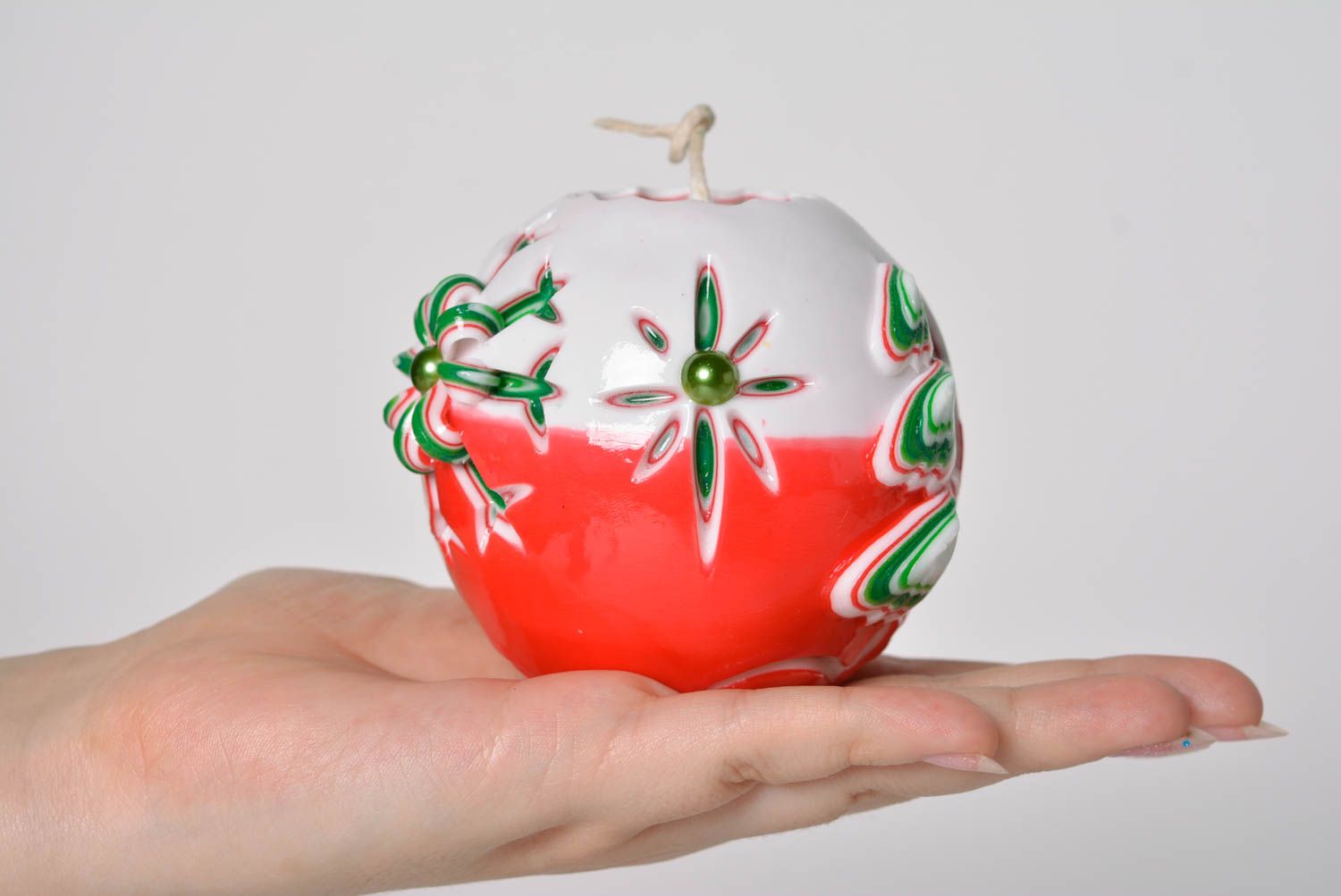 Vela tallada de parafina hecha a mano objeto de decoración adorno navideño foto 2