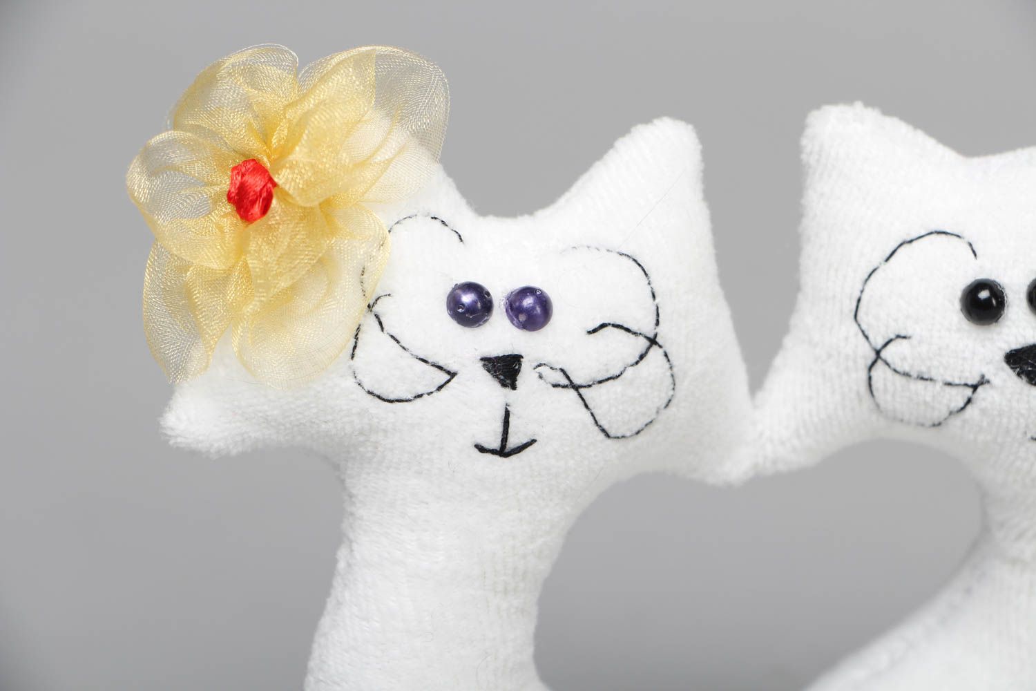 Мягкие игрушки ручной работы Коты-валентинчики фото 2