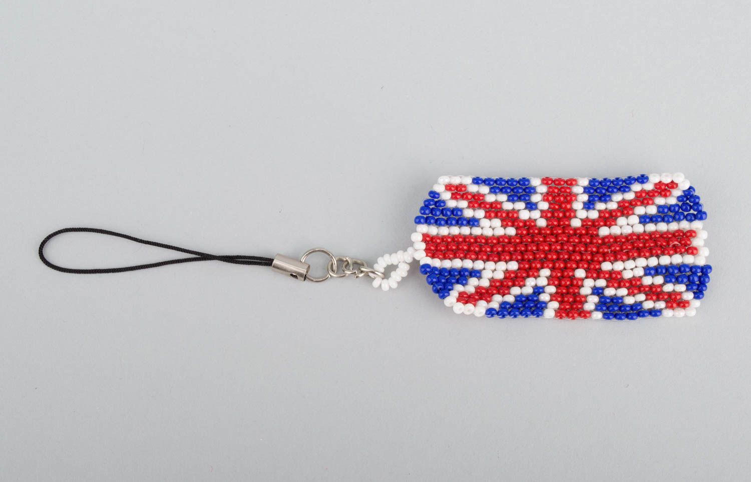 Брелок из бисера брелок ручной работы брелок для ключей с британским флагом фото 3