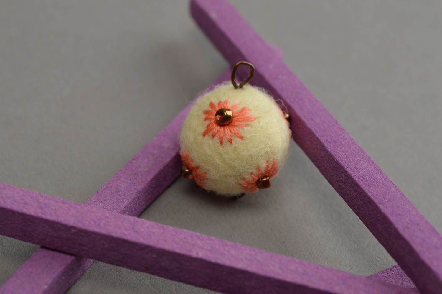 Beautiful handmade felted ball pendant fashion accessories gifts for her photo 2