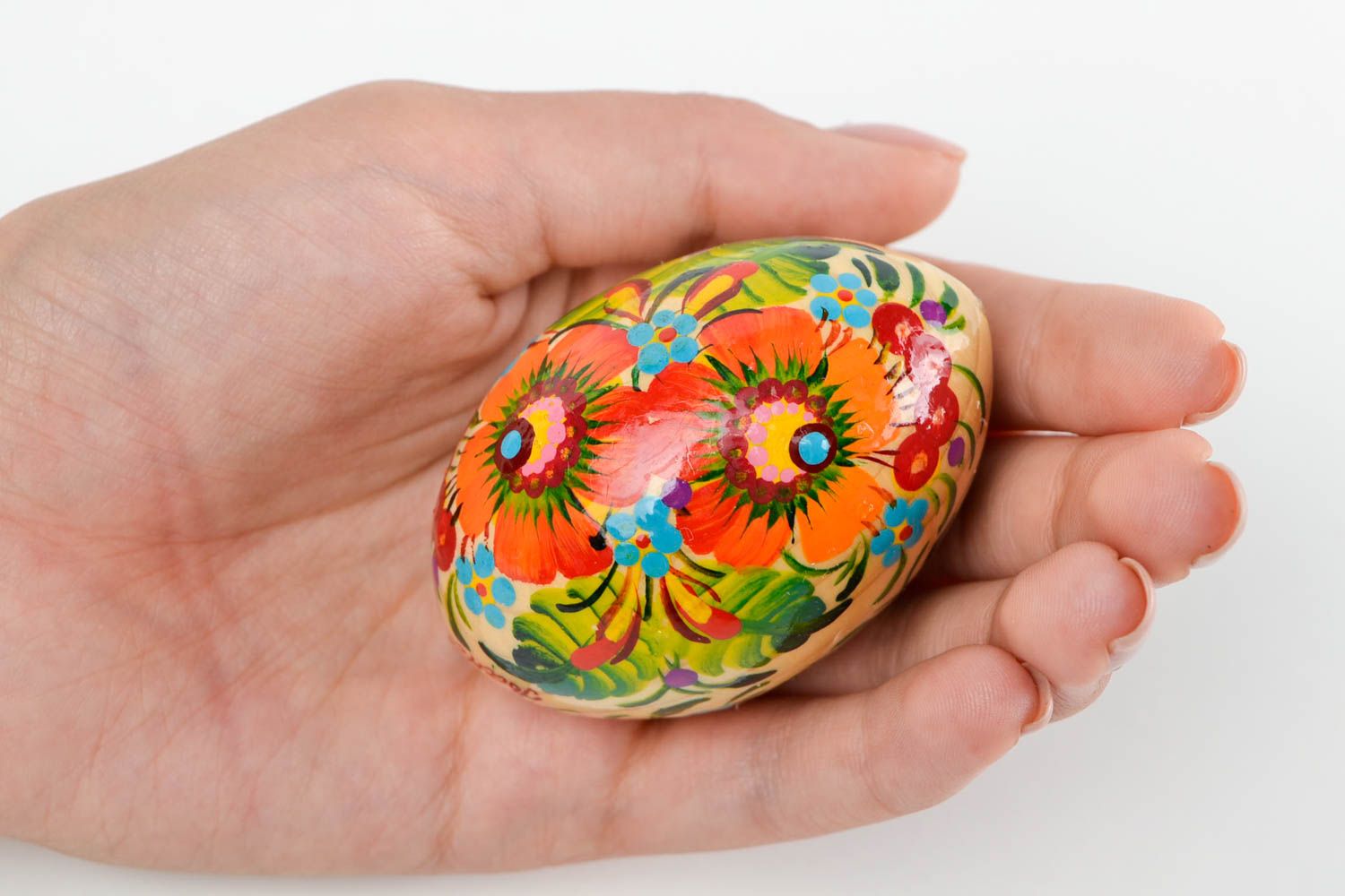 Huevo decorado hecho a mano de madera decoración de interior regalo original  foto 2