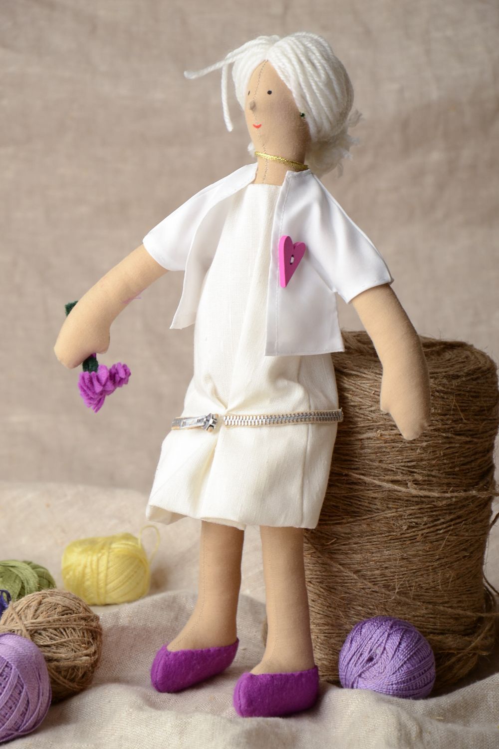 Collectible fabric doll Doctor photo 1