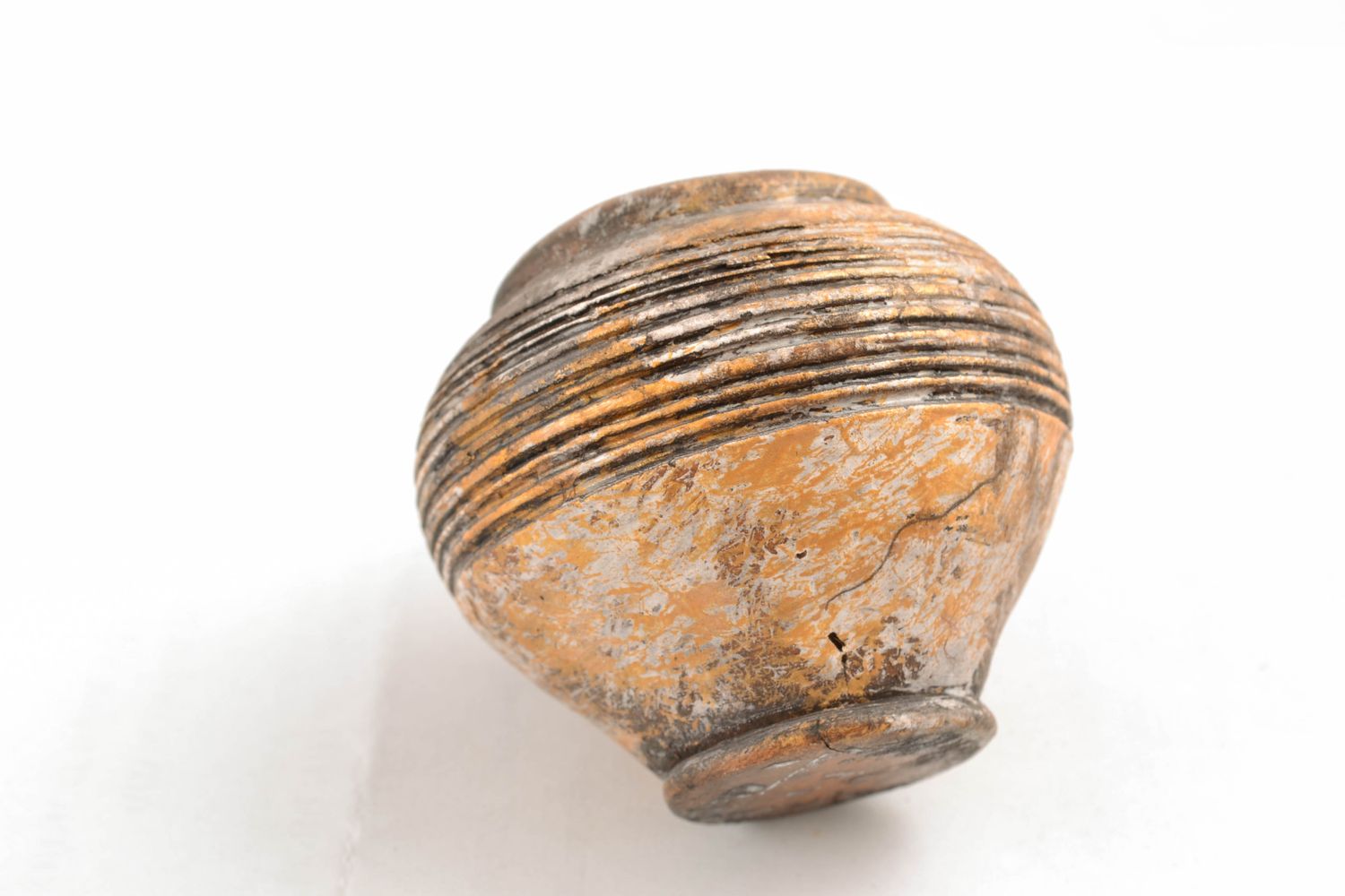 Brocca ornamentale in ceramica fatta a mano souvenir di terracotta origianale foto 3