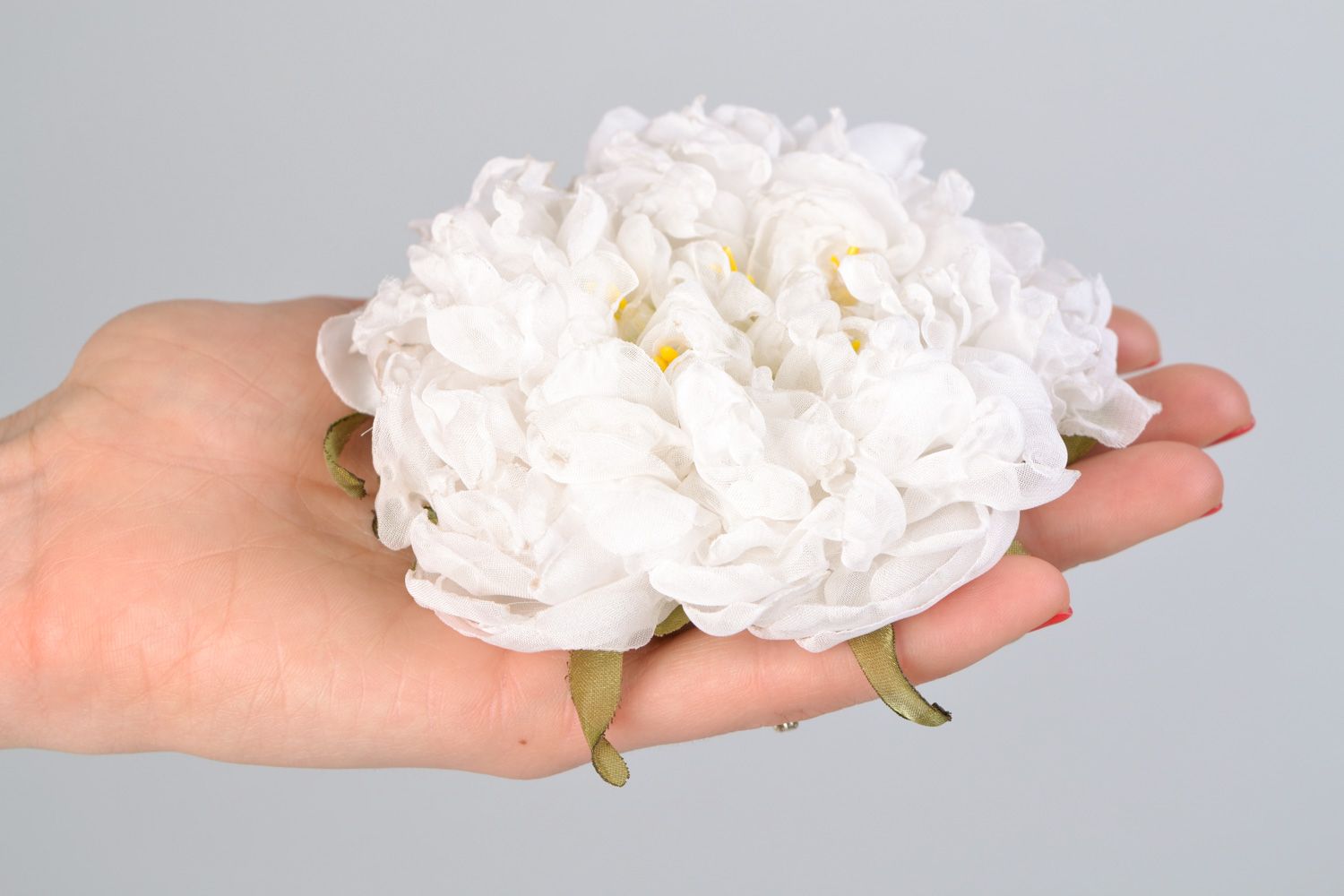 Spilla a forma di fiore bello fatta a mano accessori originali fermaglio donna foto 2