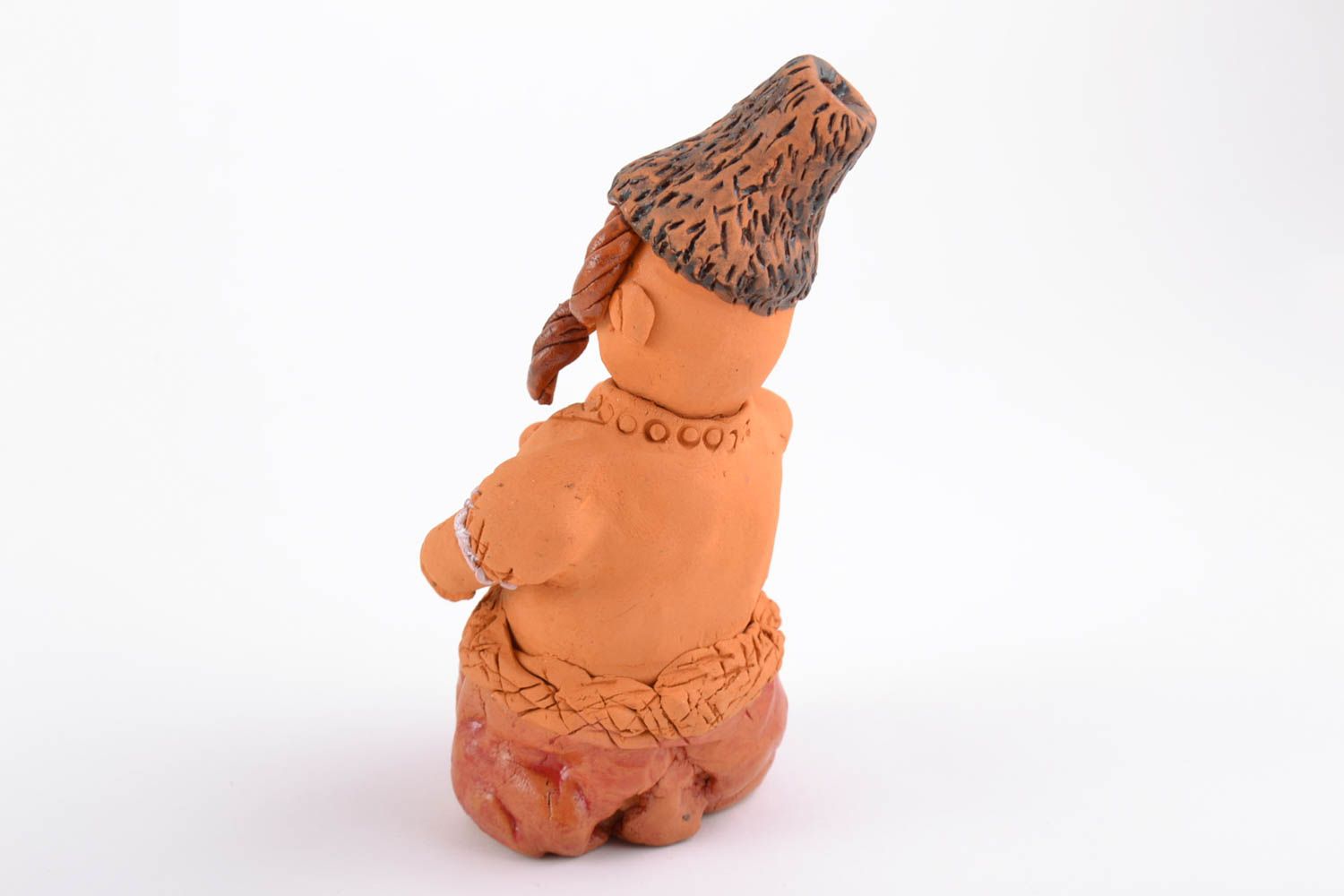 Statuina in ceramica fatta a mano figurina decorativa souvenir di argilla foto 4