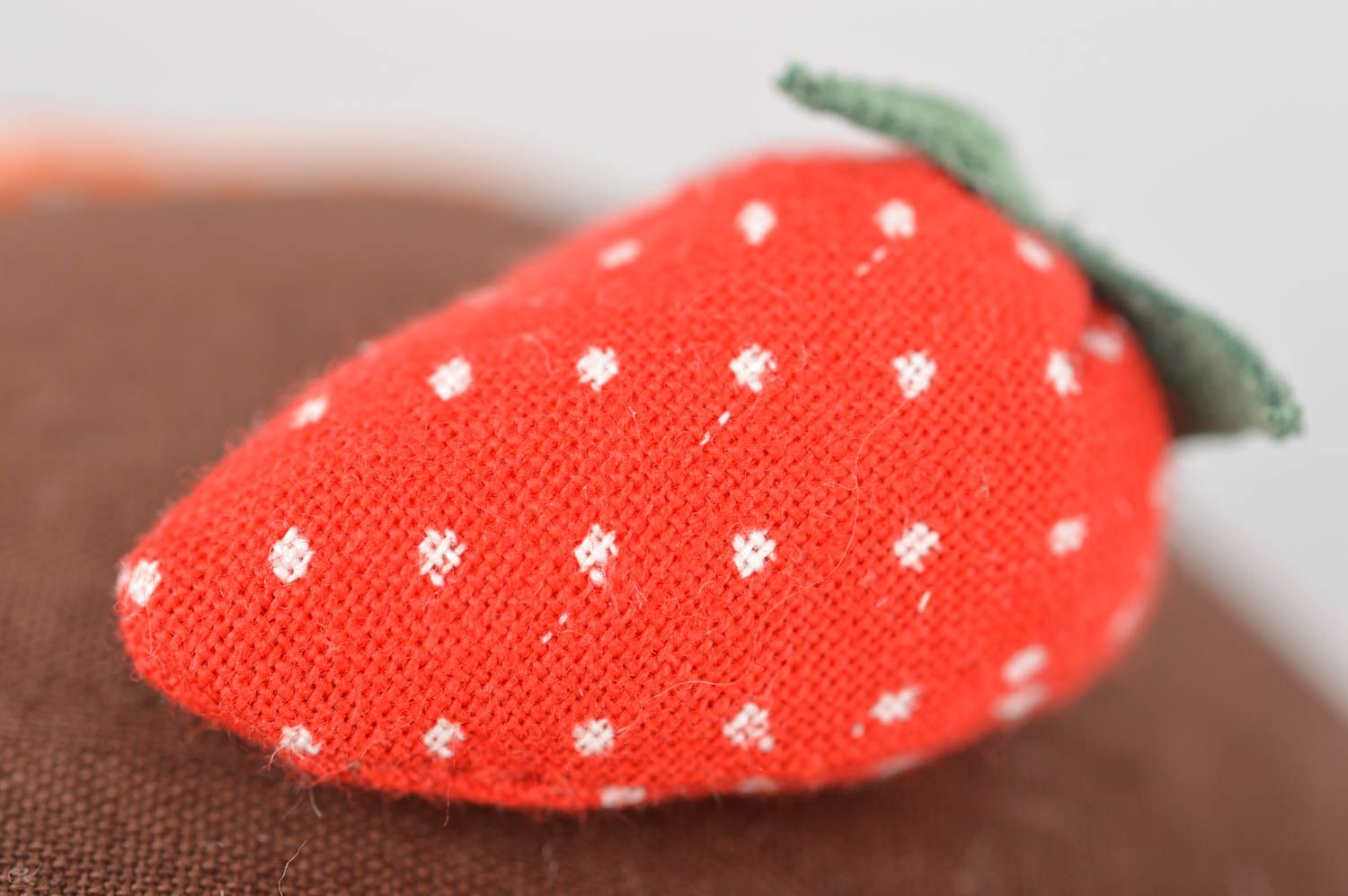 Decorative handmade soft toy for home interior strawberry cake nursery decor photo 4