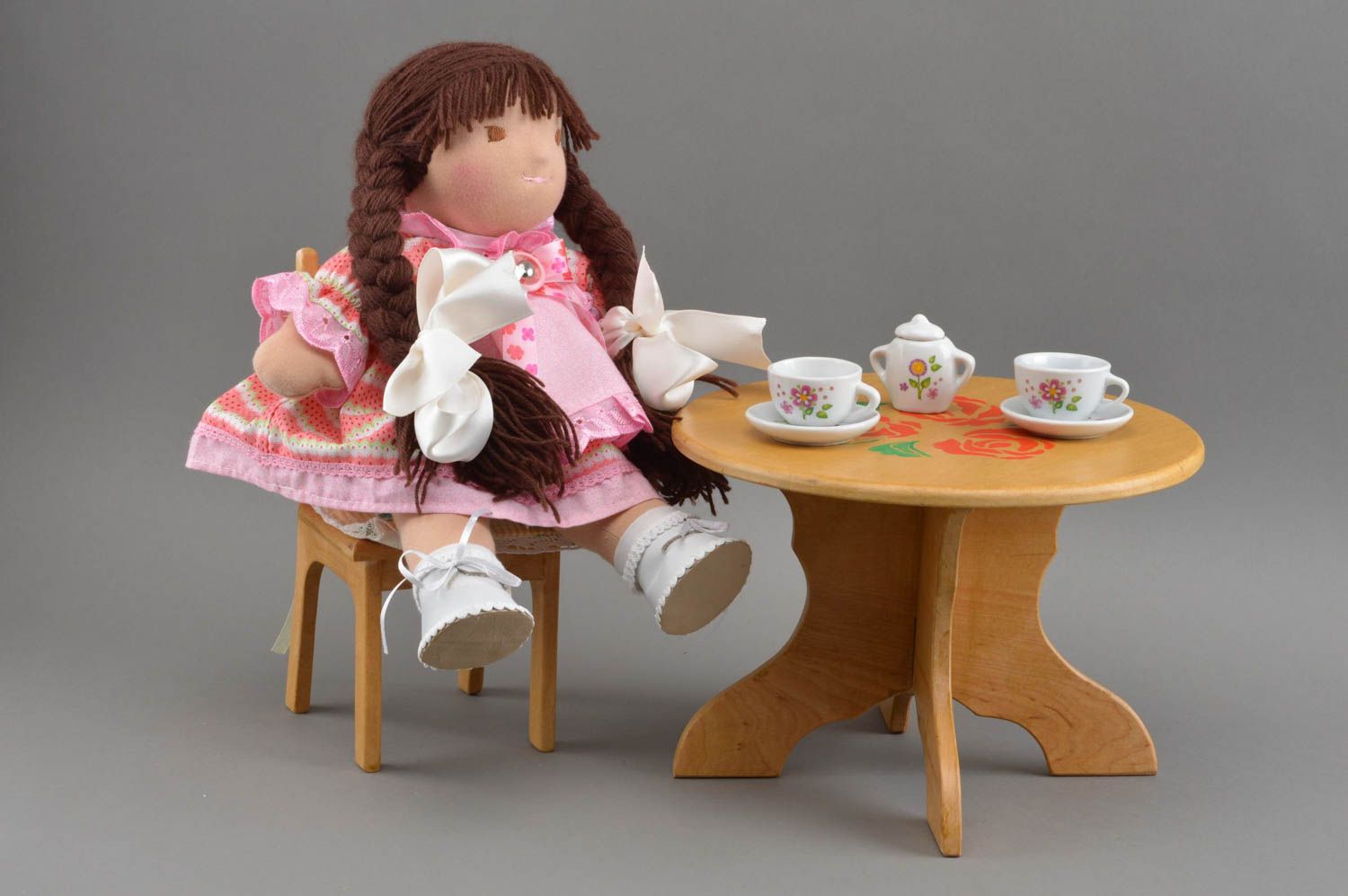 Muñeca artesanal hecha a mano de tela regalos para niñas decoración de hogar foto 1
