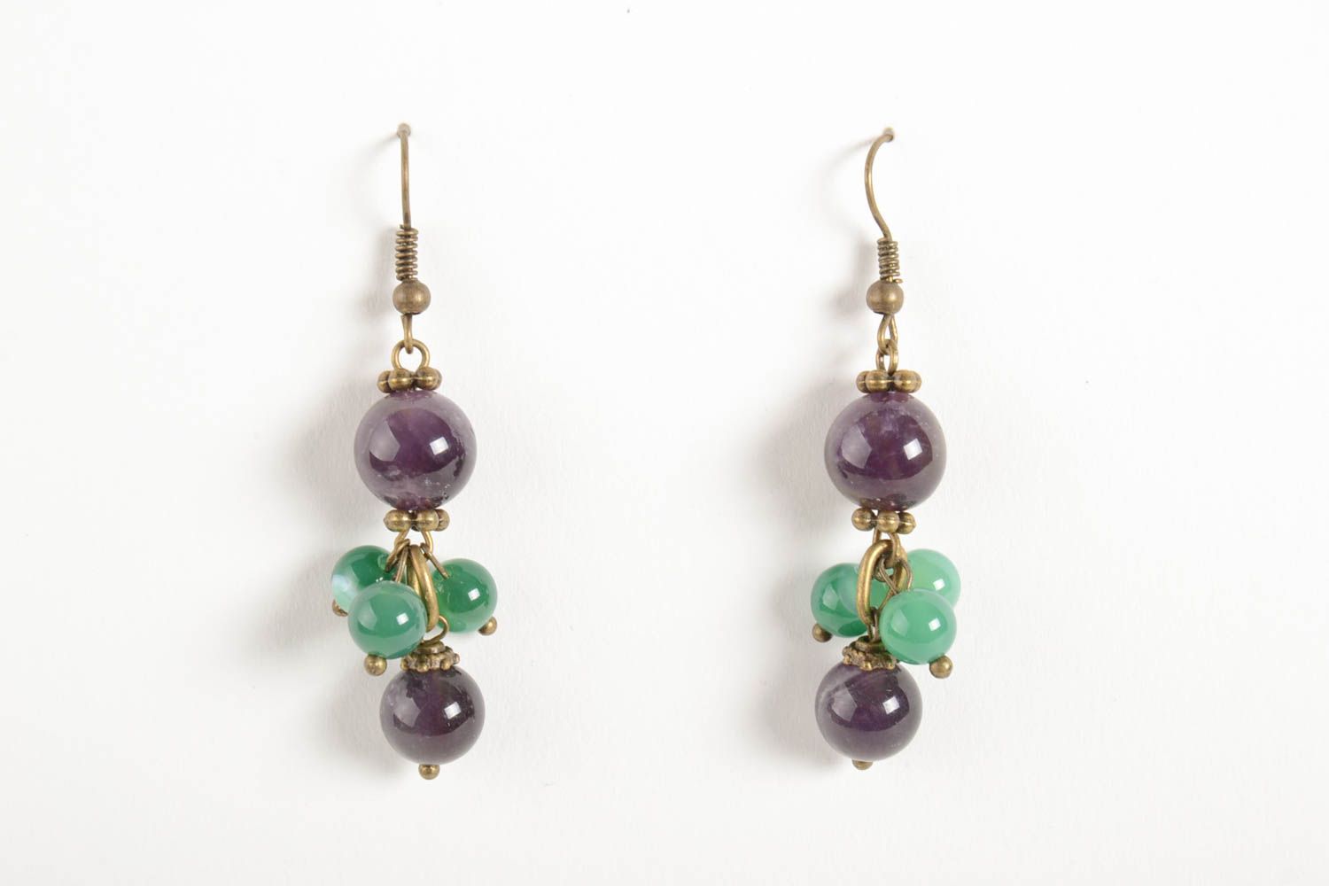Handmade trendy earrings accessory with natural stone elegant earrings photo 2