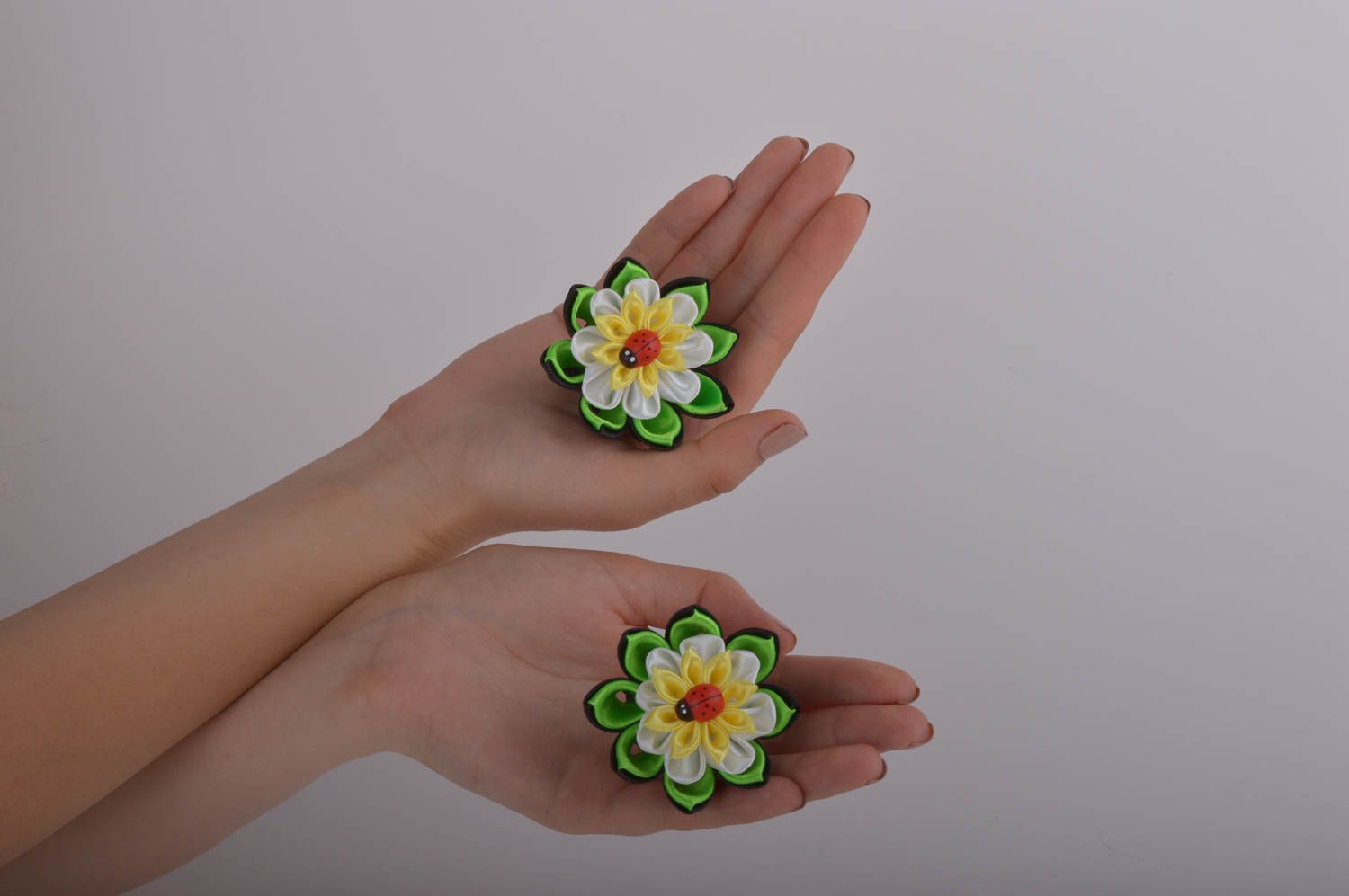 Handmade scrunchy flower scrunchy set of 2 items gift ideas unusual accessories photo 5