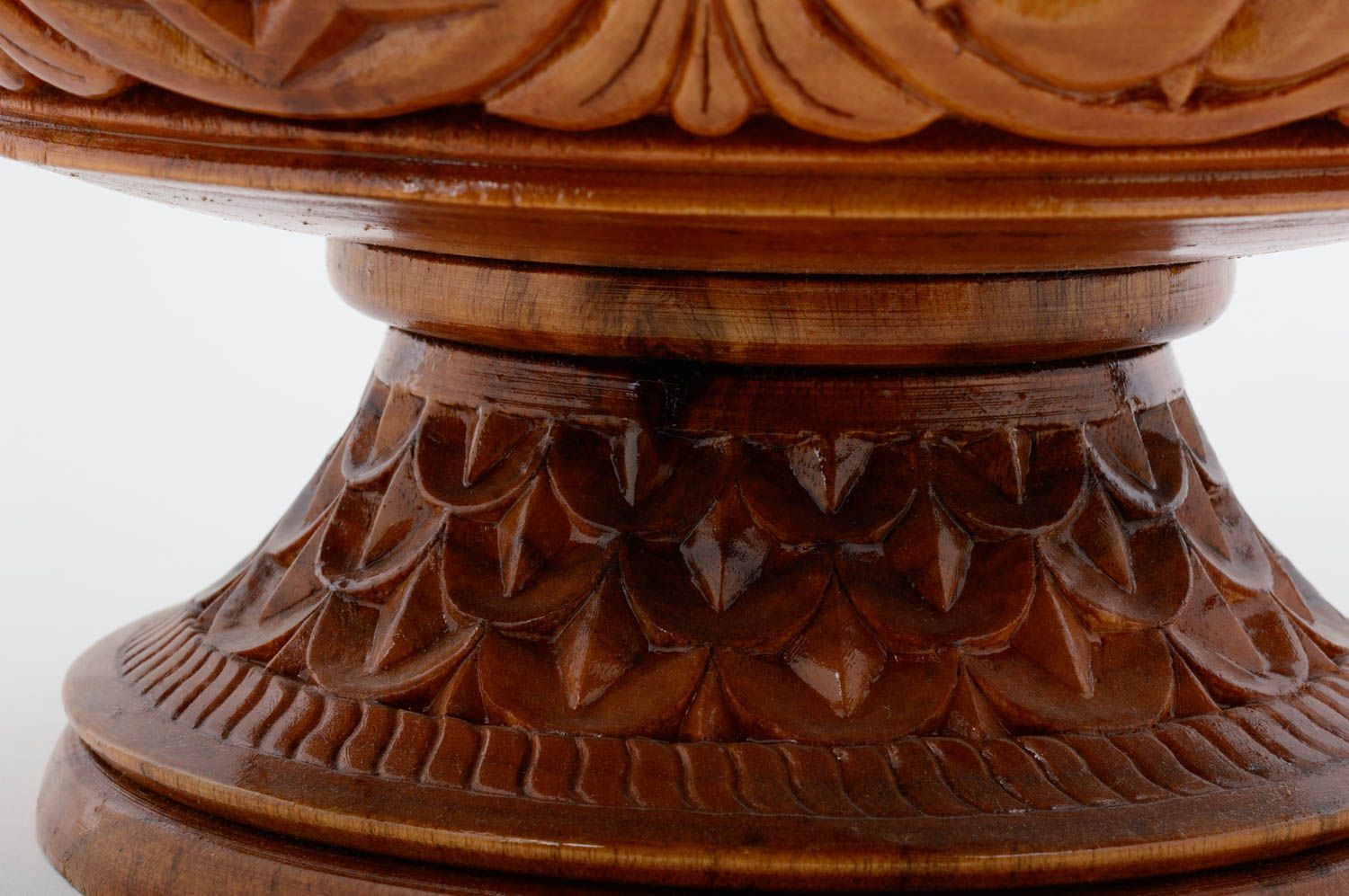 Coupe Déco en bois fait main grande sculptée Décoration de table originale photo 4