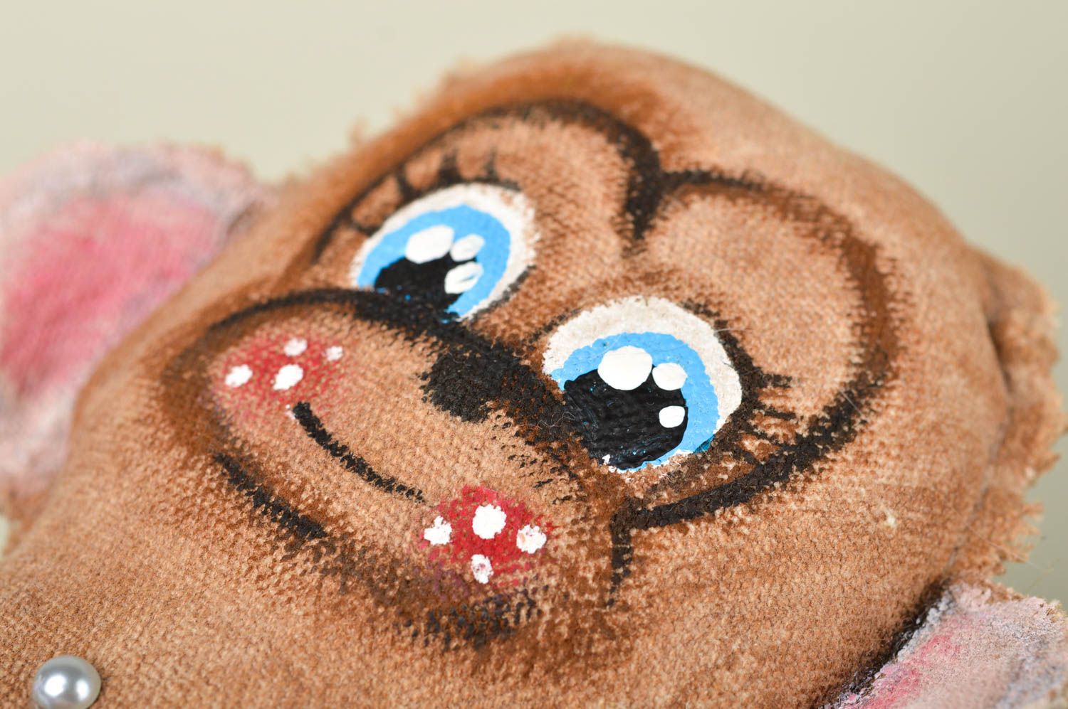 Handmade designer textile toy unusual cute soft toy beautiful monkey decor photo 2