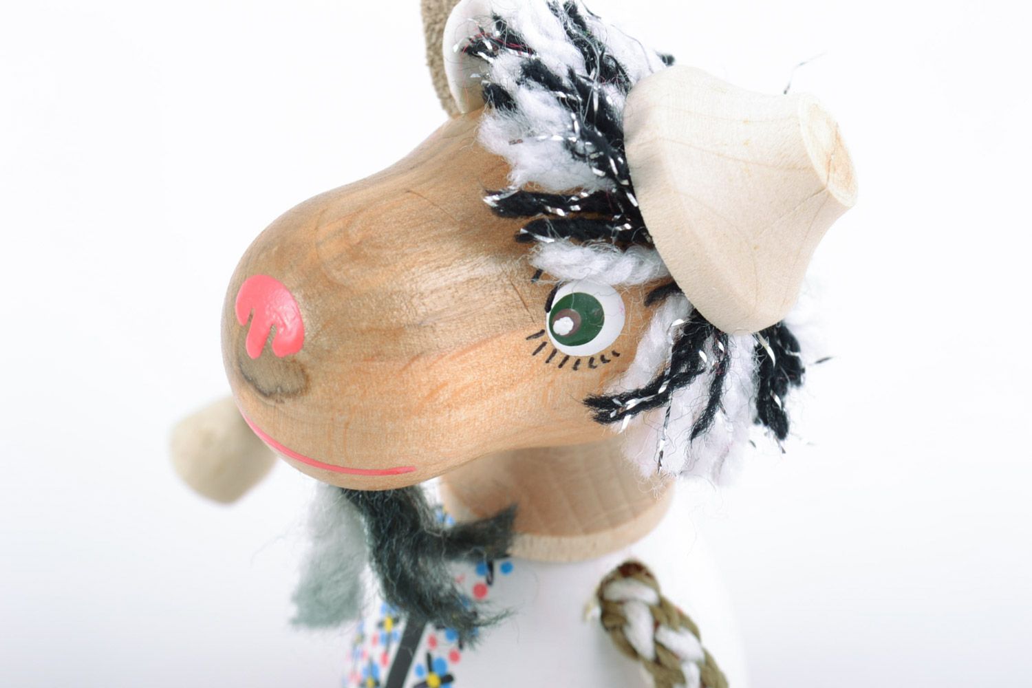 Wooden handmade decorative toy in the form of a goat eco friendly gift for children  photo 3