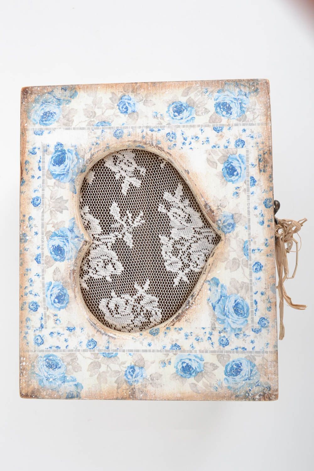 Caja de madera hecha a mano de decoupage regalo para mujer joyero original   foto 2