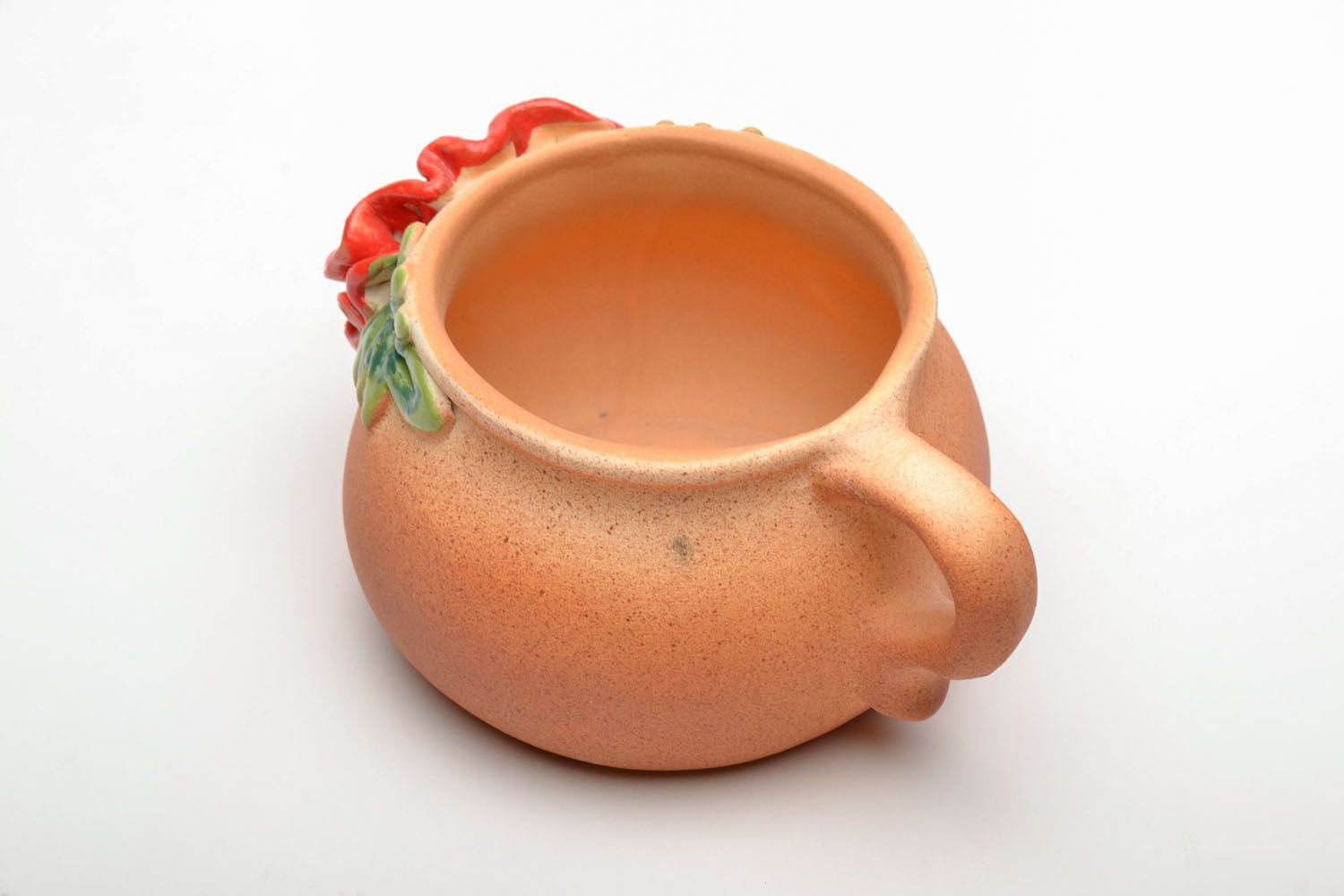 Espresso ceramic coffee mug with red hot tulip 0,65 lb photo 4